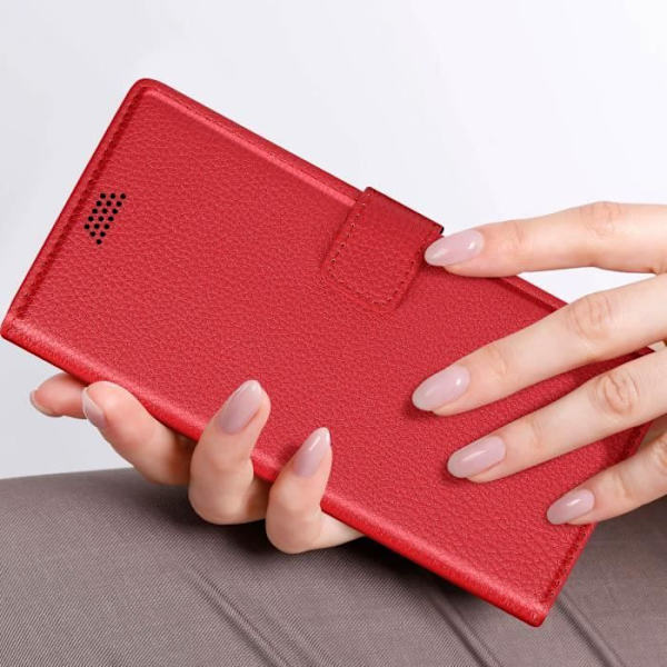 Kotelo Xiaomi Redmi 13C:lle - AVIZAR - Videotukilompakko - Punainen - Puolijäykkä - Sileä Röd