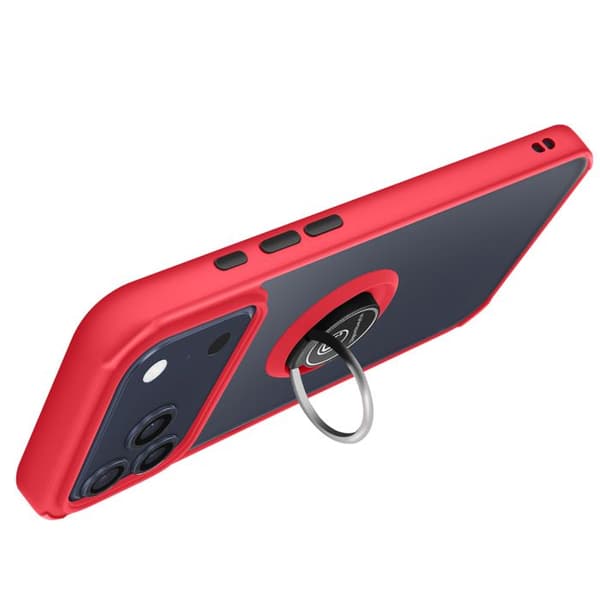 Coque Ring - AVIZAR - iPhone 17 Pro Max - Rød - Drejelig 360° - Magnetisk fastgørelse Röd