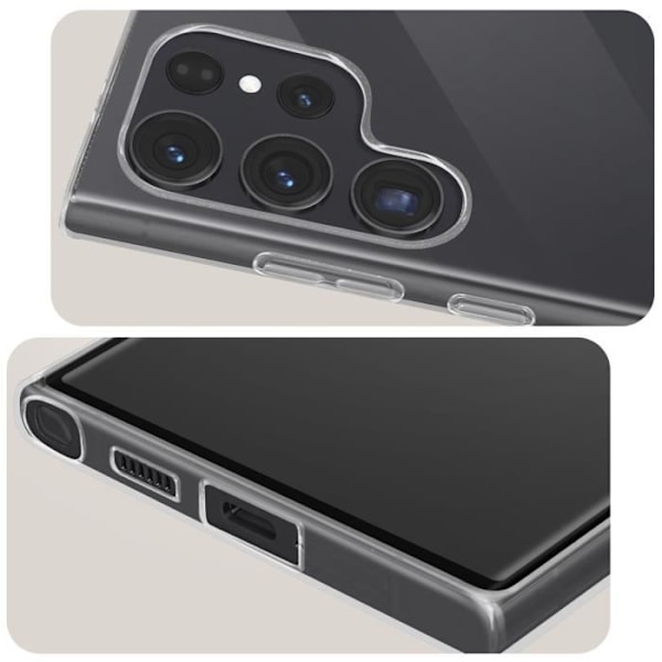 AVIZAR skyddsfodral för Samsung Galaxy S24 Ultra - Klart fodral - Mjukt 0,5 mm - Anti-gulning Transparent