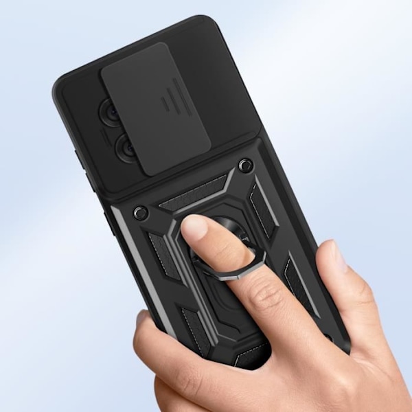 Coque för OnePlus 13R Magnetisk Ring Kameraskydd Svart Svart