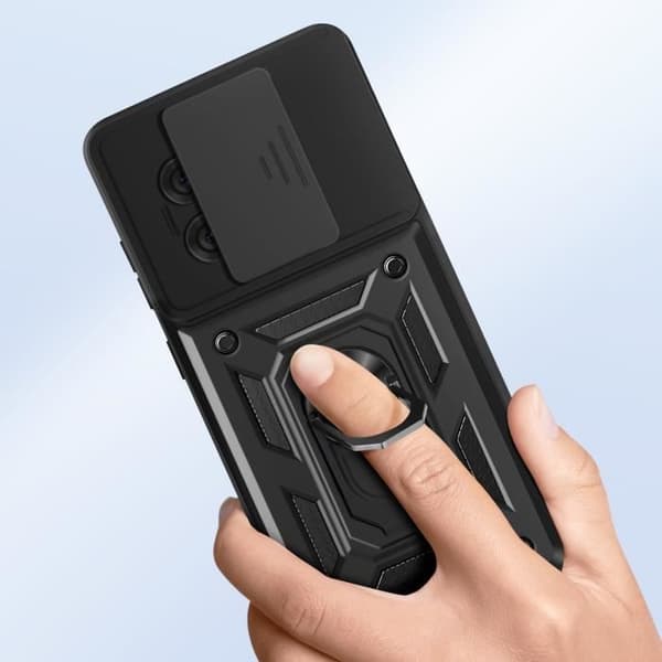 Coque - OnePlus - 13R - Magnetring - Kamerabeskyttelse - Stødabsorberende Sort Svart