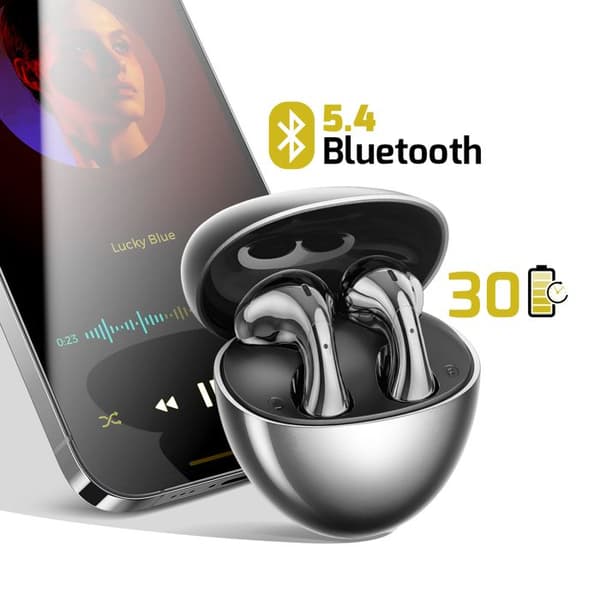 Trådløse Øretelefoner Dobbelt Støjdæmpning HiFi Lyd Bluetooth 5.4 Remax Sølv Grå