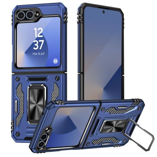 Etui til Samsung Galaxy Z Flip 6 Stødsikker med ringholder Midnight Blue Blå