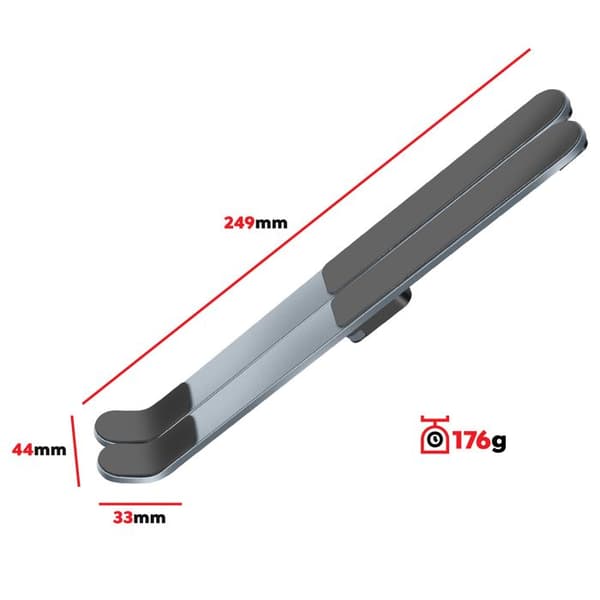 Stödbyrå för MacBook / Bärbar Dator Modell F-Grip Fold Stand H Pro Fällbar Forcell Grå