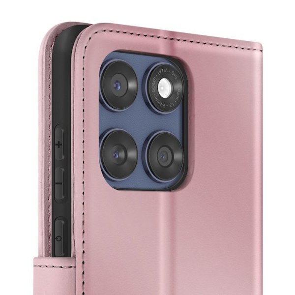 Hus til Motorola Edge 60 Fusion og Edge 60 Pung 3D Mønster Champagne Rose Rosa