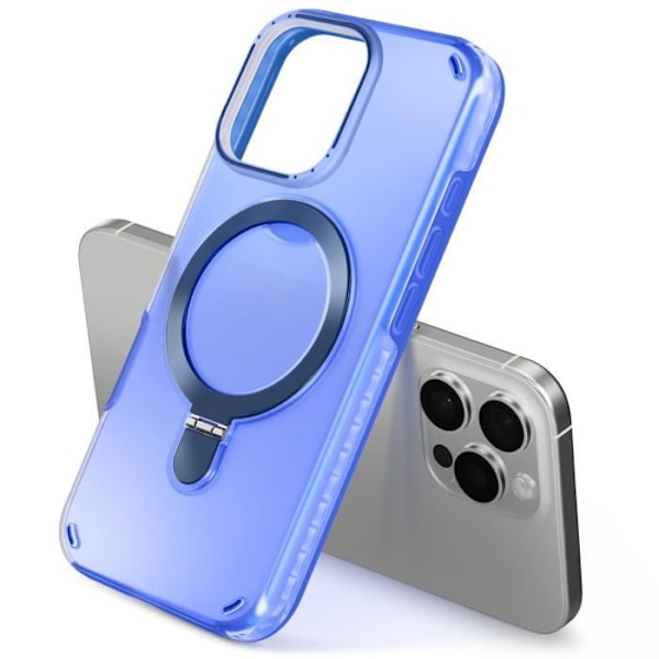 Coque MagSafe för iPhone 16 Pro Stötabsorberande med Fällbart Stöd Blå Blå