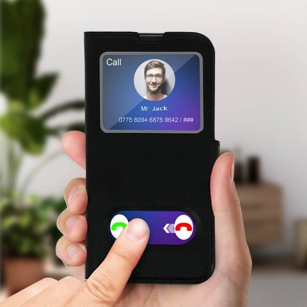 Päällys Samsung Galaxy A20e:lle - AVIZAR - Kaksoisikkunasuoja - Stand-toiminto - Musta Svart