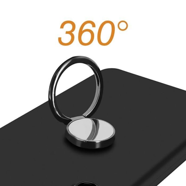 Coque til Samsung Galaxy S24 FE med magnetisk støtte ring, blød sort Svart