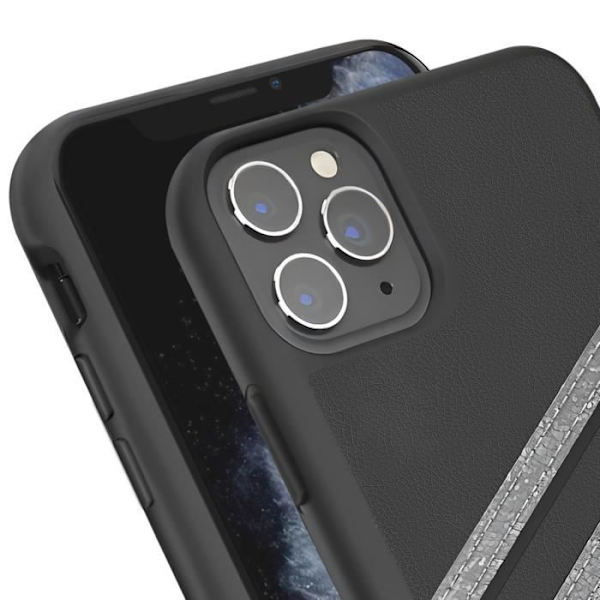Cover til iPhone 11 Pro Max Raised Edges 3 Stripes Adidas Sort / Sølv