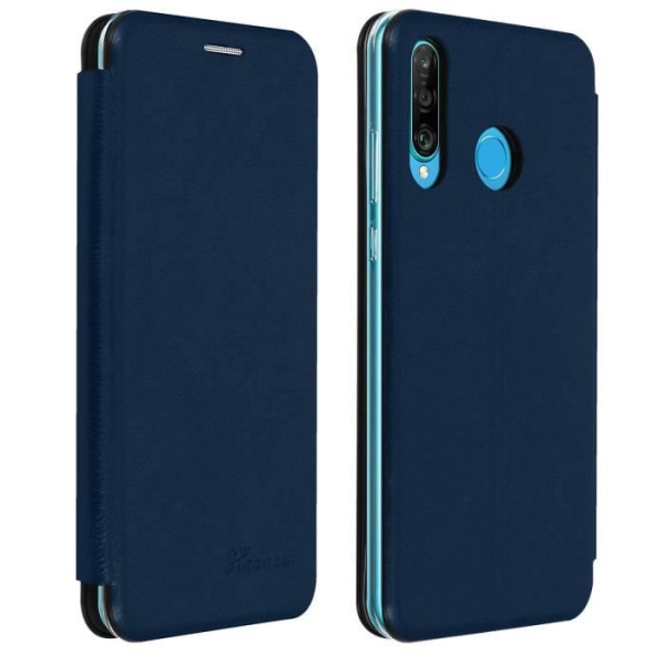 Etui - AVIZAR - P30 Lite/P30 Lite XL - Textureret kunstlæder - Blå - Indbygget video support Blå