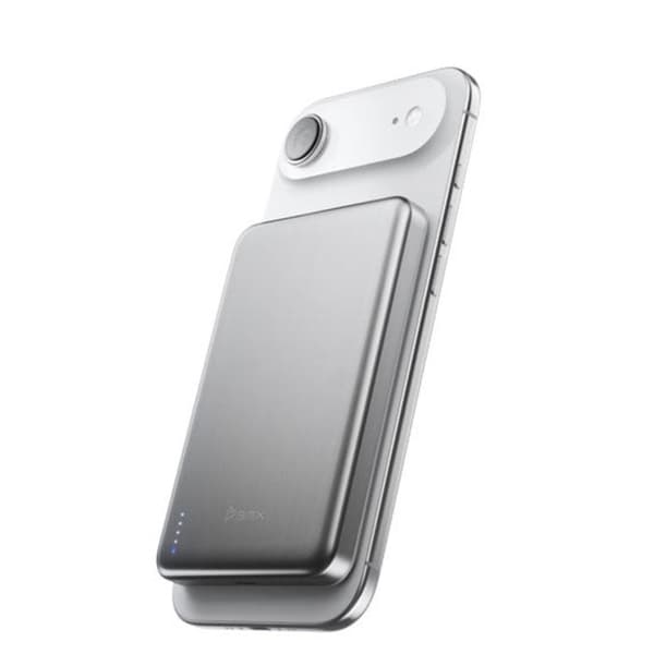 Magnetisk Extern Batteri 10000mAh Qi2 / USB-C 30W med USB-C-kabel BMX Silver Grå