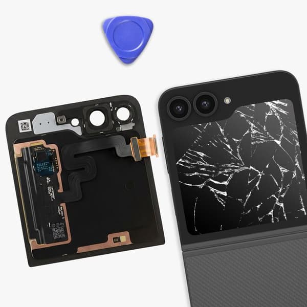 Ekstern Skærm til Galaxy Z Flip 6 Super AMOLED Panel med Chassis Service Pack Samsung Sort Svart