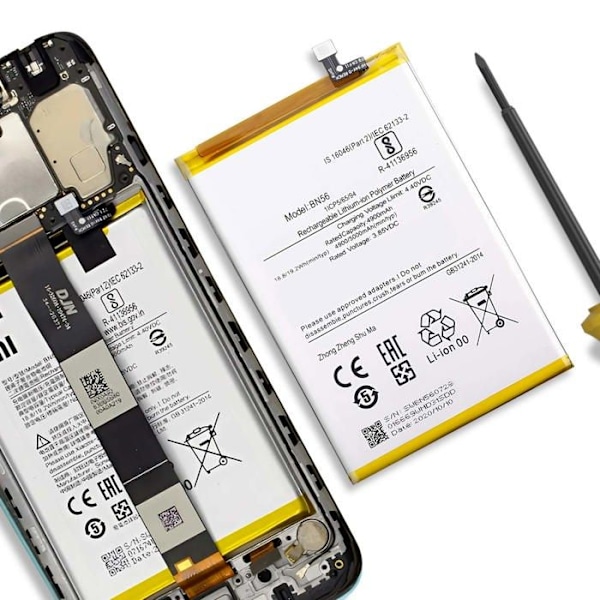 Interna batteri för Redmi 9A 5000mAh modell BN56 Svart Svart