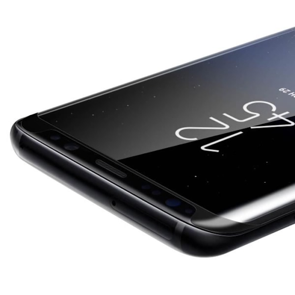 Skyddsfilm - AVIZAR - Samsung Galaxy S8 Plus - Härdat glas - Böjda kanter - Svart kontur Svart