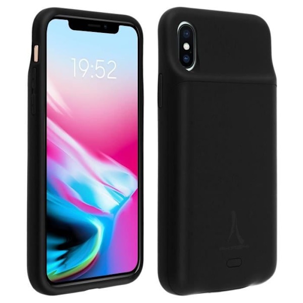 iPhone X / XS kuori - Akashi - Kova 2 in 1 - Akun kapasiteetti 3500mAh - Kestävä suoja - Langaton lataus Svart
