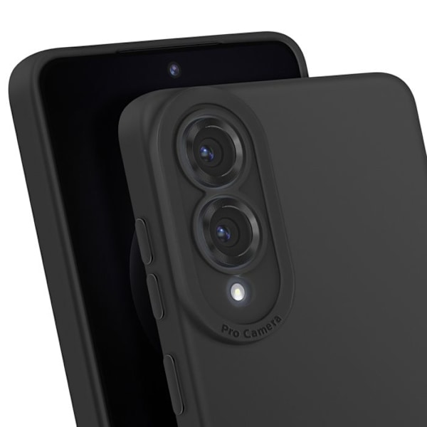 Coque til Samsung S25 Edge Silikone Glat Kamera Blok Beskyttet Sort Svart