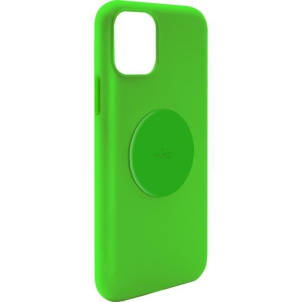 Icon Soft touch-fodral med Neongrön metallplatta för iPhone 11 Puro