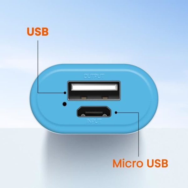 Backup batteri 6000 mAh Kompakt LinQ Vit / Blå Blå