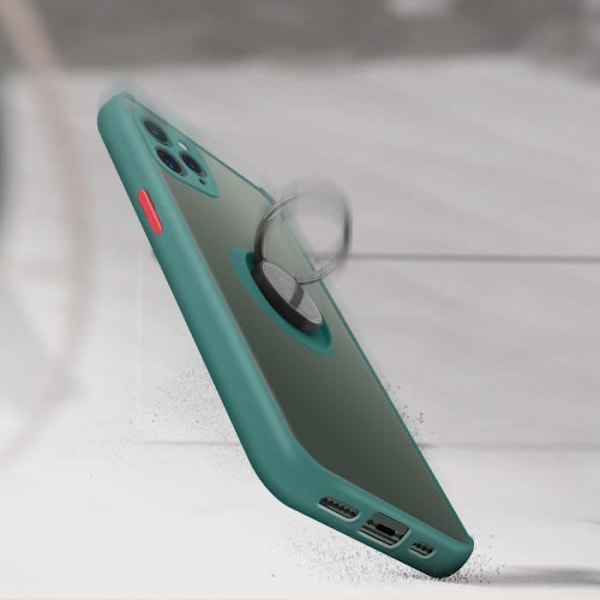 Suojakuori - IPhone - 11 Pro - Kaksimateriaali - Pidike - Metallipinta Grön