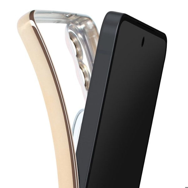 MagSafe-skal för Samsung Galaxy S25 Edge i guld kromad silikonkant