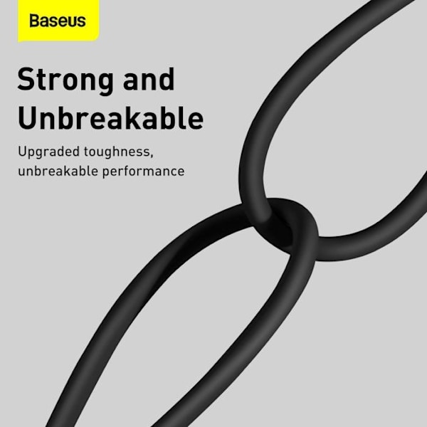 BASEUS 1m hurtigoplade data kabel 2.4A kompatibel med iPhone, sort