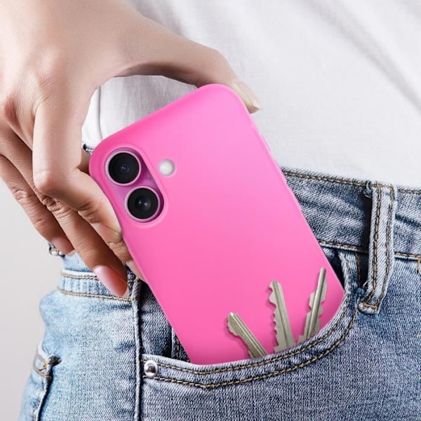 Cover til iPhone 16 Plus - AVIZAR - Semi-stiv Soft-touch Anti-fingeraftryk Fuchsia Rosa