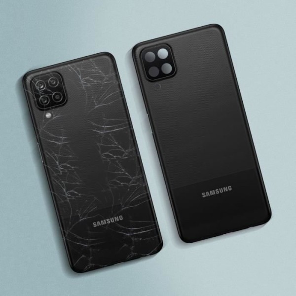 Samsung Galaxy A12 Batteriskal Ersättningsbaksida Svart