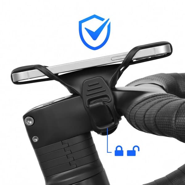 Universal telefonholder i silikone til cykel og scooter sort Svart