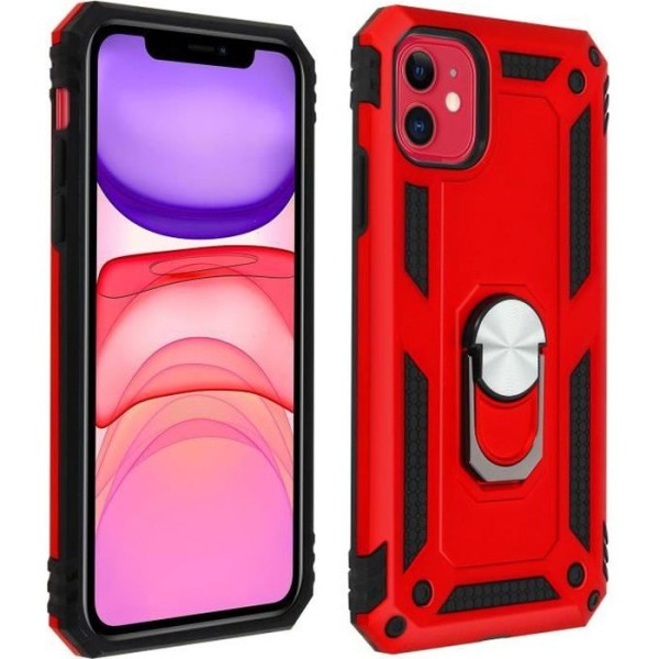 Coque - AVIZAR - iPhone 11 - Antichock - Bi-materialer - Videostöd Röd Röd