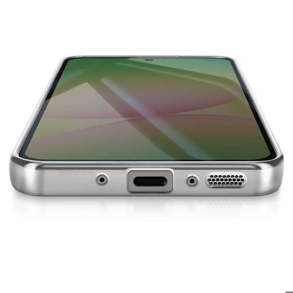 Coque för Galaxy A56 Kompatibel med MagSafe med Silver Chromad Kant Grå