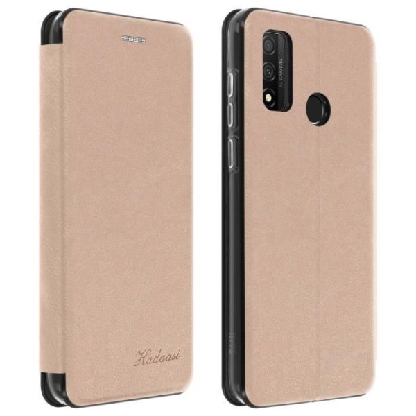 Huawei P smart 2020 etui Lædercover Flip Card Holder Videostøtte rosa guld Pink