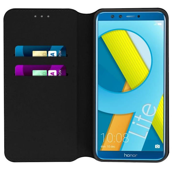 Etui Folio - Honor - 9 Lite - Ekoleder - Magnetstängning - Stödfunktion Svart