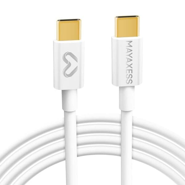 Laddkabel 1m USB-C för Samsung Galaxy S25 Plus Mayaxess Vit Vit