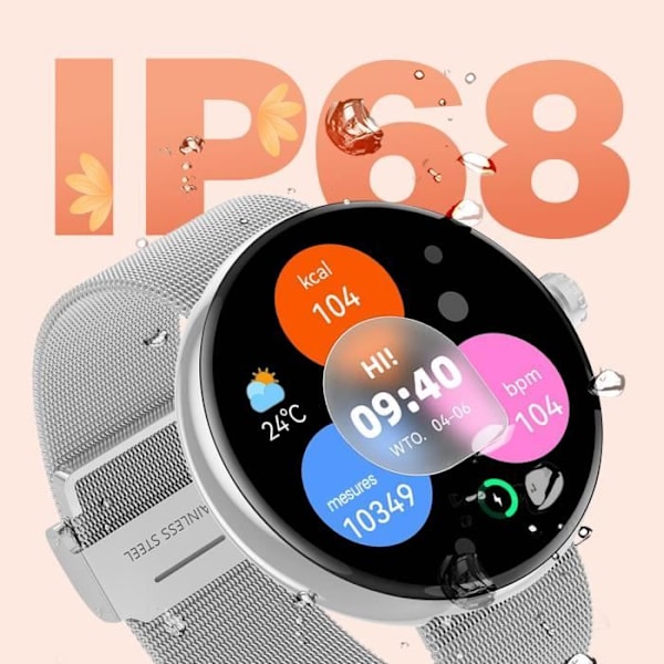 Connected Watch - Forever - Forevive 5 Fashion - Elegant - Sundhedssporing - Bluetooth-opkald Grå