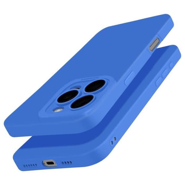 Coque - ILMOITUS - iPhone 16 Pro Max - Pehmeä Silikoni - Kamerasuoja - Tyylikäs Blå