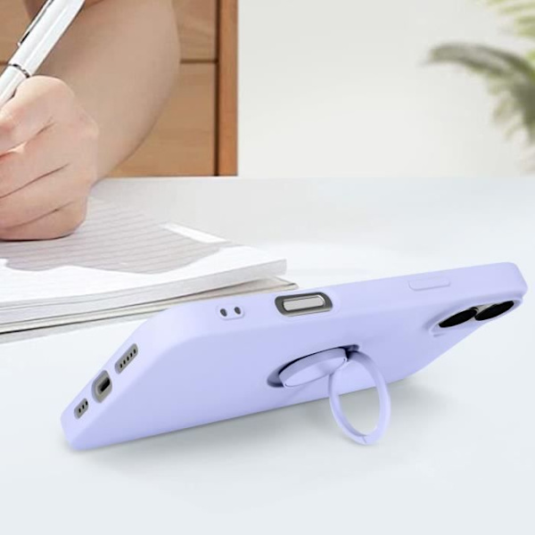 Fodral till iPhone 16 Plus - AVIZAR - Lavendel - Flexibel silikonringhållare Lila