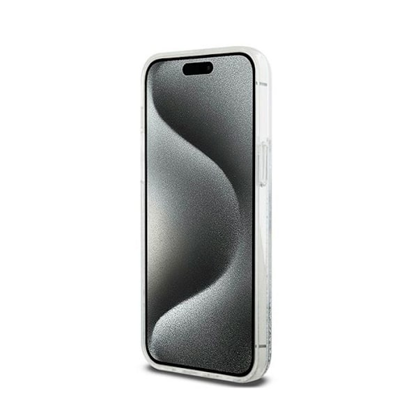DKNY Liquid Glitter Big Logo - Fodral för iPhone 15 Pro (Vit)