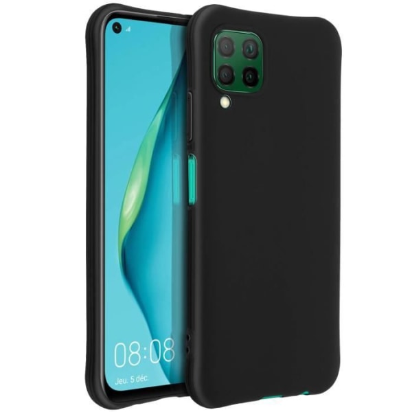 Huawei P40 Lite Protective Silicone Gel Flexible Corners Bumper Case Svart