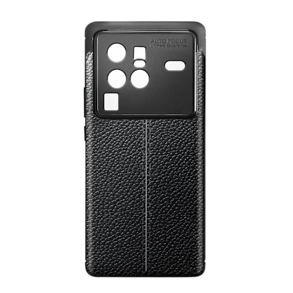 Vivo X80 Pro kotelo - AVIZAR - Geeli-silikoni - Nahkaefekti - Musta Svart