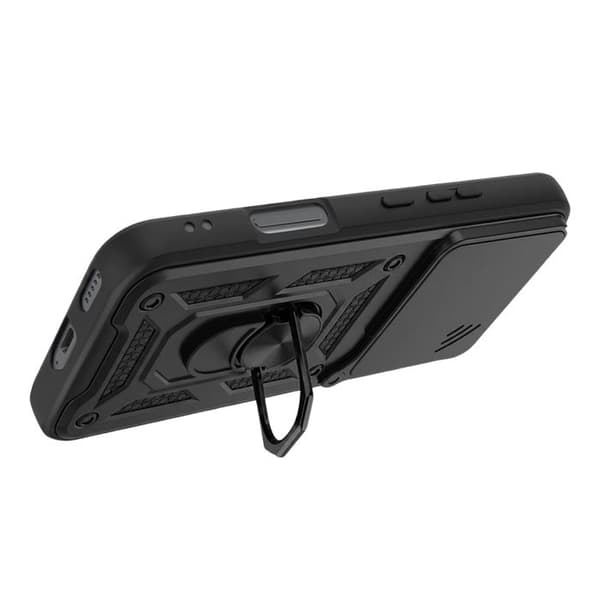 Cover til Honor 600 Lite med skydelåg til kamera og magnetring Mayaxess Sort Svart