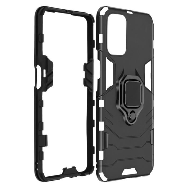 Coque - Oppo - A74 5G / A54 5G - Iskunkestävä - Metallirengas - Video Tuki Svart