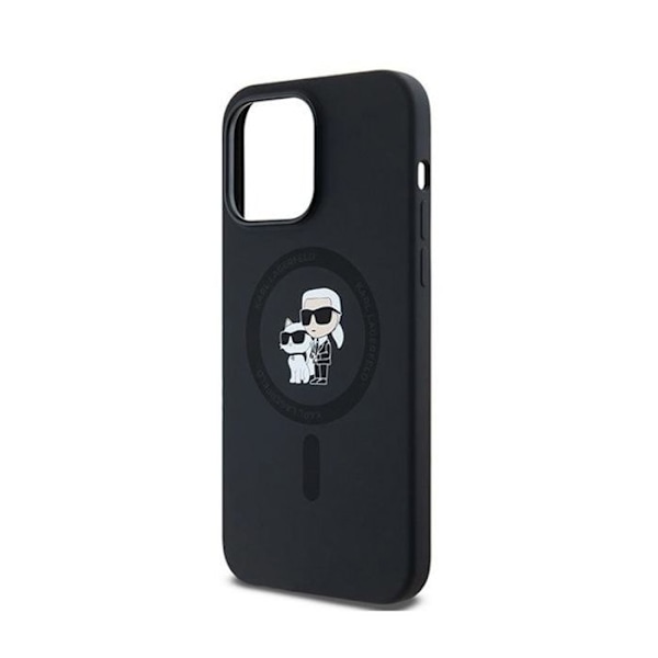 Karl Lagerfeld Silicone Karl & Choupette MagSafe - kotelo iPhone 14 Pro Maxille (musta)