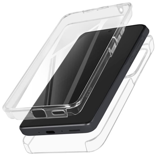 AVIZAR Helfodral till Samsung A55 - Hårt och mjukt Transparent Touch Front - Ultra-resistent Transparent