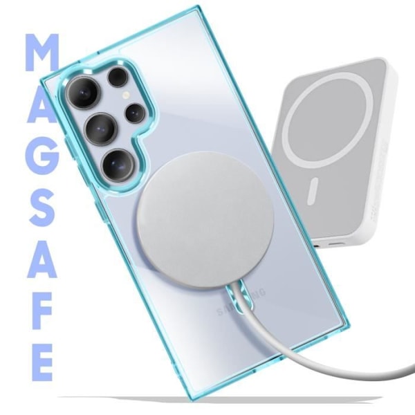 Coque MagSafe för Samsung Galaxy S24 Ultra Bakparti i Blått Glas Blå