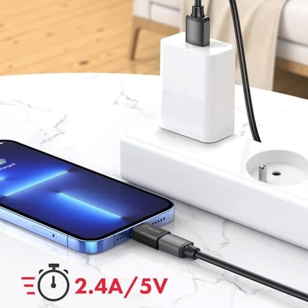 OTG Lightning till USB-adapter - Swissten - Dataöverföring - Snabbladdning - Grå