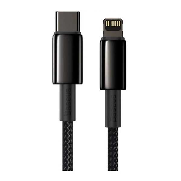 Oplader- og overførselskabel - BASEUS - USB-C-Lightning - 20W - 2m - Sort Svart