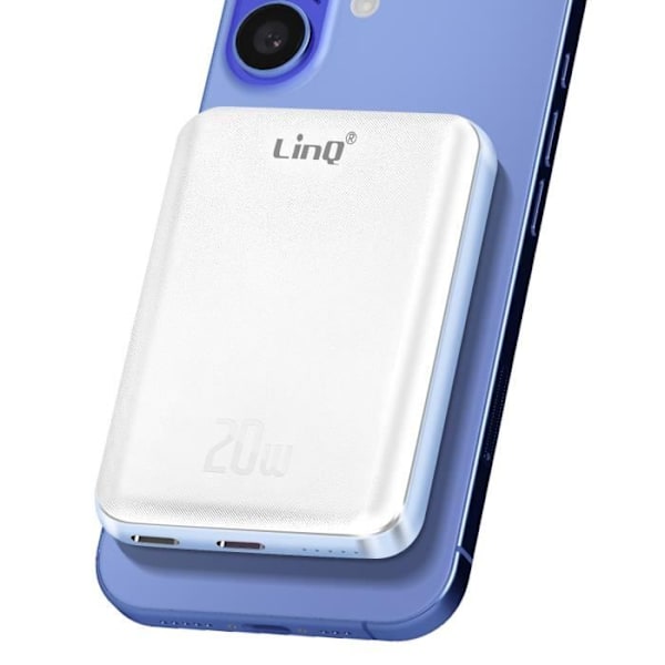 Backup batteri MagSafe 5000 mAh 15W Kompakt LinQ Hvid