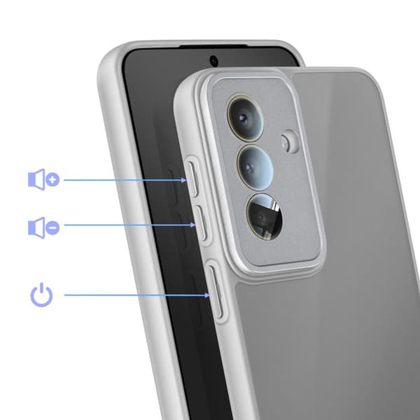 Translucent Cover for Galaxy A57 Frosted Back Shockproof with Camera Lenses Grey Grå