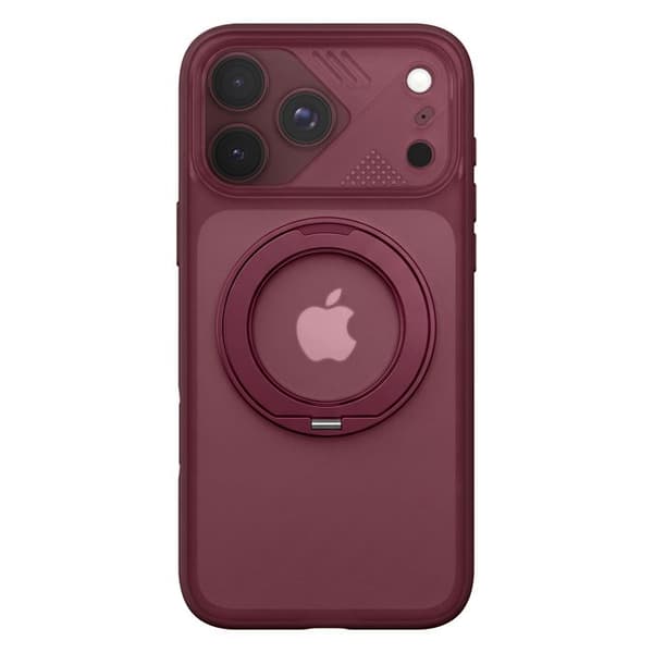 MagSafe-cover til iPhone 18 Pro med gennemsigtig bagside og roterende Pango Bordeaux-ring Röd