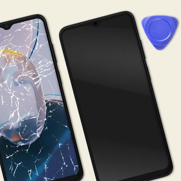 LCD-näyttö + kosketusnäyttö Motorola Moto E22:lle mustalla rungolla Svart
